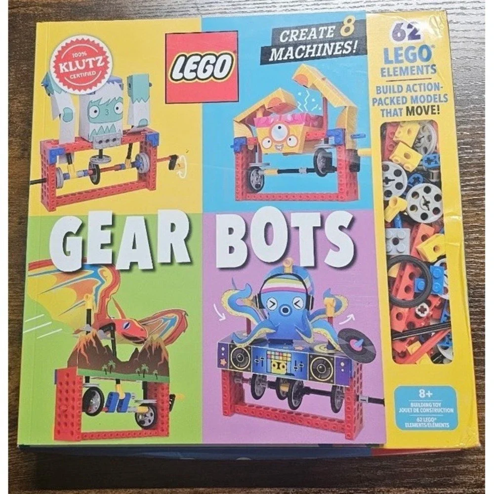 LEGO Klutz Gear Bots Kit-STEM Kinetic Model Building Set 62 LEGO Pieces NEW
